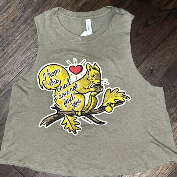 I hope this email does not find you tri-blend Women's Squirrel Muscle Tank - Picture 1 of 3